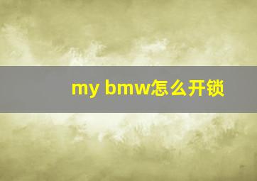 my bmw怎么开锁